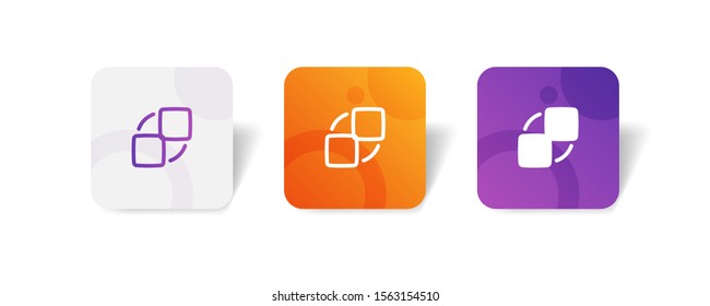 screen switch pannel round icon in outline and solid style with colorful smooth gradient background, suitable for mobile and web UI, app button,  infographic, etc