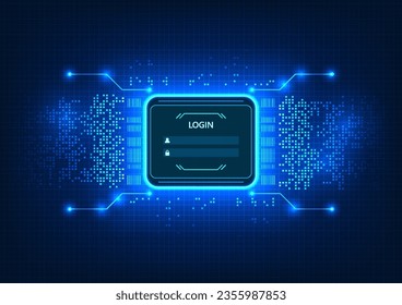 Screen technology background Use the login to access the system. It is a vector illustration designed to look modern and hi-tech. suitable for work related to technology