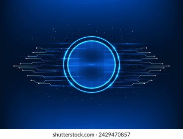 Screen technology background It is a vector illustration designed to look modern and high-tech. The technology circle is in the center along with the technology Circuit. Suitable for technology work