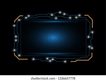 Screen technology blue hexagonal mesh Science