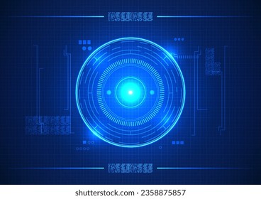 Screen technology The circle in the center has a gradient overlay with a number code as the element. It is a technology screen that is suitable for wallpaper work. Technology-related job brochures