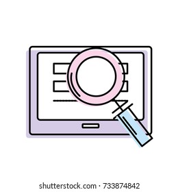 screen technology with information and magnifying glass
