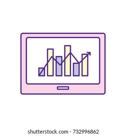 screen technology with statistics bar diagram