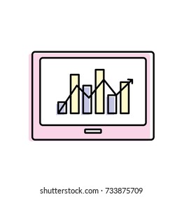 screen technology with statistics bar diagram