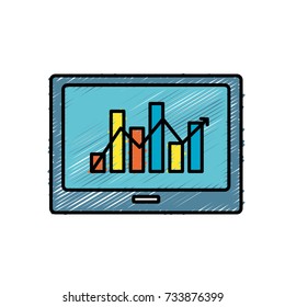 screen technology with statistics bar diagram