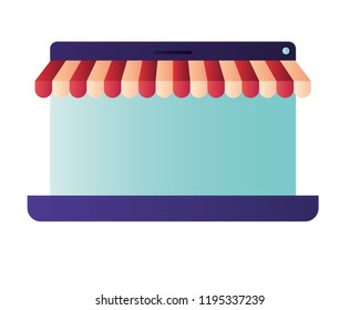 screen with tent isolated icons