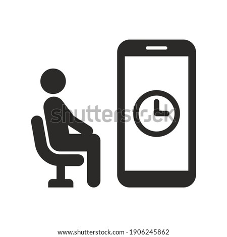 Screen time icon. Addiction to internet and social networks. Smartphone addiction concept. Vector icon isolated on white background.