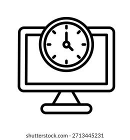 Ilustración vectorial de icono de esquema de tiempo de pantalla