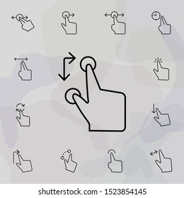 Screen, touch, finger icon. Universal set of touch gesture for website design and development, app development