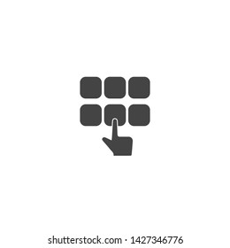 Screen, touchpad, finger on display, digital, white background EPS Vector