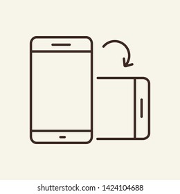 Screen turning line icon. Smartphone, display, rotation. Touchscreen concept. Vector illustration can be used for topics like interface, mobile phone, technologies