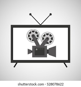 screen tv movie retro camera film vector illustration eps 10