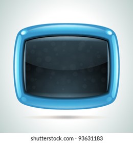 Screen TV as speech bubble with light vector background. Eps 10.