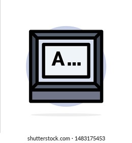 Screen, Typing, Text, Monitor Abstract Circle Background Flat color Icon