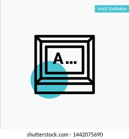 Screen, Typing, Text, Monitor turquoise highlight circle point Vector icon