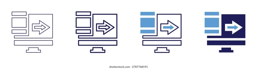 Screen ultrahd icon in 4 different styles. Thin Line, Line, Bold Line, Duotone. Duotone style. Editable stroke.