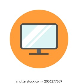 screen vector in a circle on a white background.