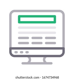 screen vector color line icon 