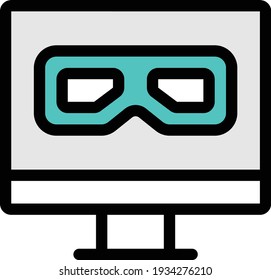 screen vector colour line icon