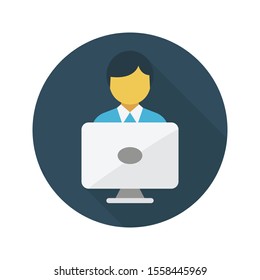 screen vector flat colour icon 