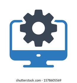 screen vector glyph color icon 