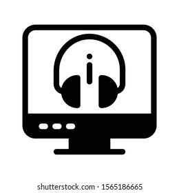 screen vector glyph flat icon 