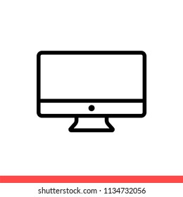 Screen vector icon, i mac symbol. Simple, flat design for web or mobile app