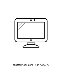 Screen vector icon. Monitor on white background