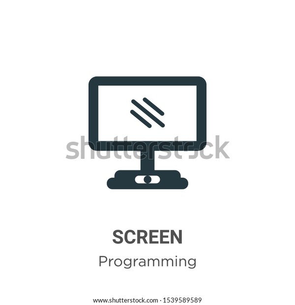 Screen vector icon on white background. Flat\
vector screen icon symbol sign from modern programming collection\
for mobile concept and web apps\
design.