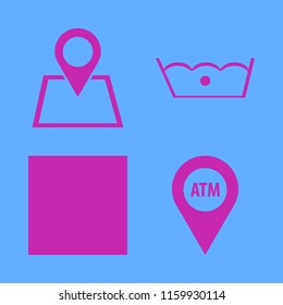 screen vector icons set. with atm location, location and delicate gentle degrees in set