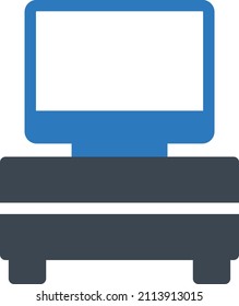 Ilustración del vector de pantalla sobre un fondo transparente.Símbolos de calidad superior.Icono vector glifos para el diseño de conceptos y gráficos.