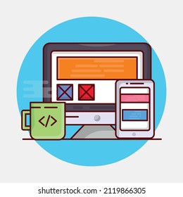 ilustración del vector de pantalla en un fondo transparente. Símbolos de calidad superior. Iconos planos de línea vectorial para el diseño de conceptos y gráficos. 