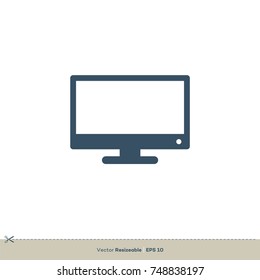 Screen Vector Logo. Monitor Display Icon Template Illustration Design. Vector EPS 10.