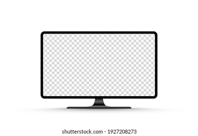 Screen vector mockup. Blank screen tv mockup. Blank screen for text, design. PNG.