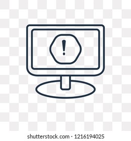Screen vector outline icon isolated on transparent background, high quality linear Screen transparency concept can be used web and mobile