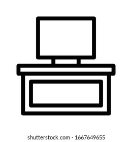 screen vector thin line icon 