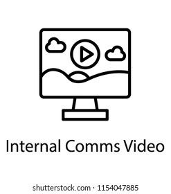 
A screen with the video graphic and clouds showing internal comms video 
