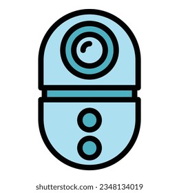 Screen video intercom icon outline vector. Door system. Entrance control color flat