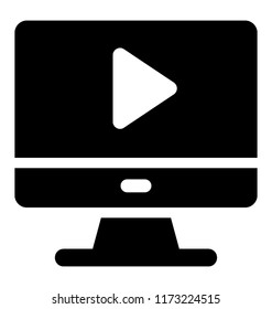 
Screen with video player symbol to play video 
