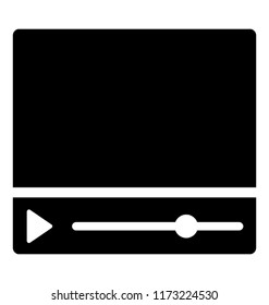 
Screen with video player symbol to play video 
