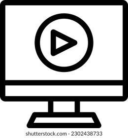 screen video Vector illustration on a transparent background.Premium quality symbols.Thin line vector icon for concept and graphic design.