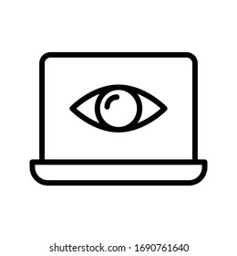 screen view vector thin line icon 