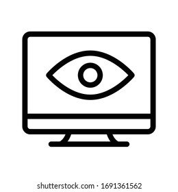 screen view vector thin line icon 
