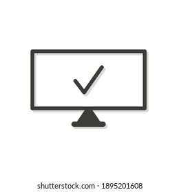 Screen witn check mark icons. Vector Illustration