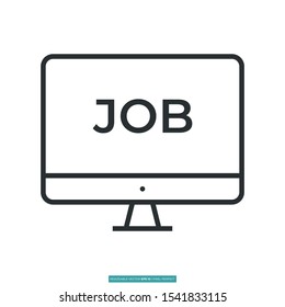 a screen with the word job icon vector illustration logo template for many purpose. Isolated on white background.