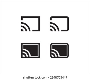 Screencast, Cast Icon Symbol, Vector Illustration