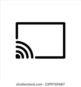 Screencast Icon. news website live streaming rss cast mode in television or smartphone logo. wireless screen mirror or screencast technology to stream video multimedia by using Chromecast tv symbol 