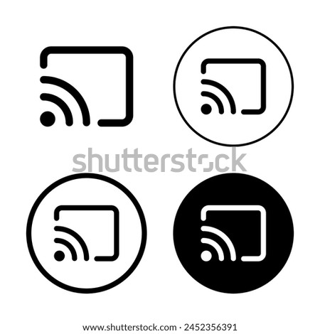 Screencast icon set in generic style. Cast sign symbol