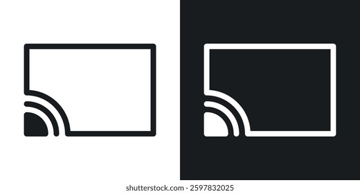 Screencast icon symbol collection on white background.