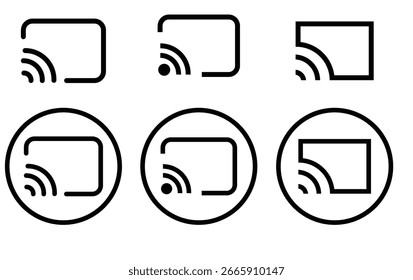 Screencast icons in flat style vector eps10.